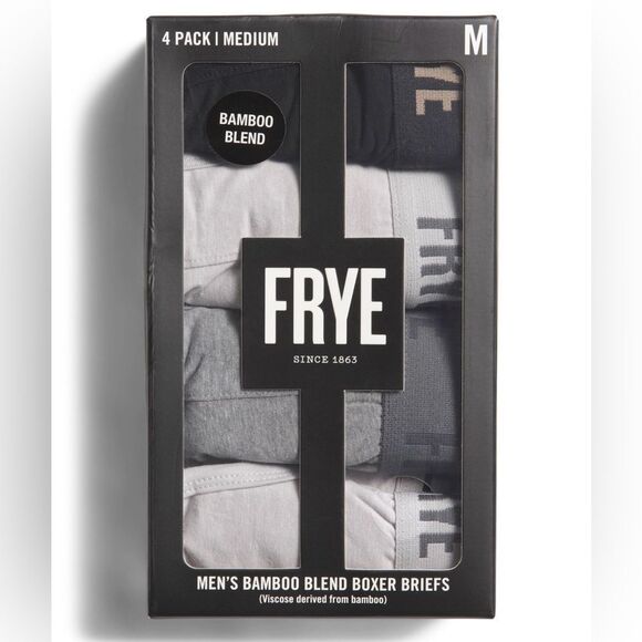 FRYE SβBlack White Gray Fly Front Bamboo Blend Boxer Briefs Pack of 4 - Picture 4 of 11